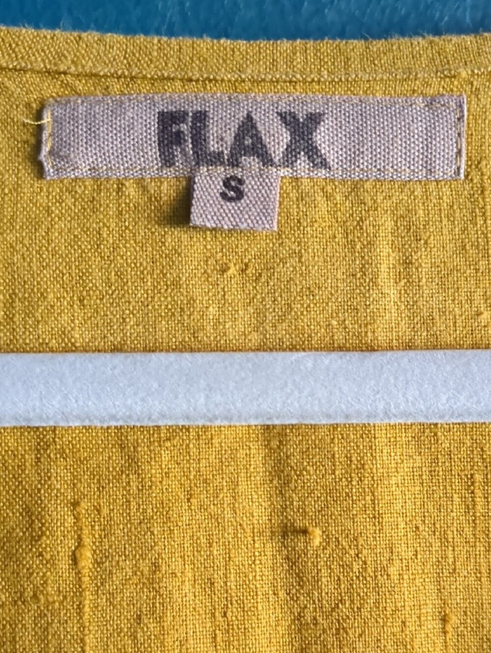 Flax 100% Linen Mustard Yellow V-Neck Tunic, Oversized